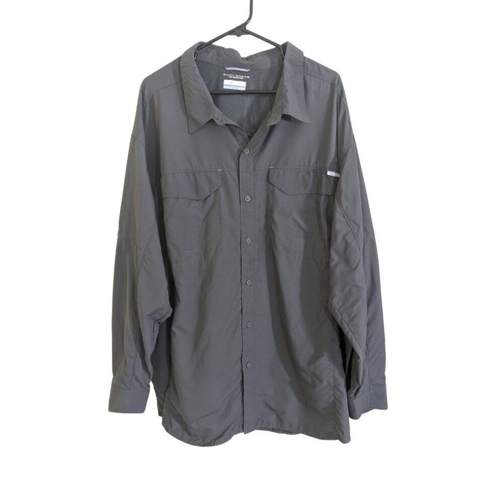 Columbia Omni Shade Fishing Hiking Shirt Mens Size 4X Gray Vented Long Sleeve